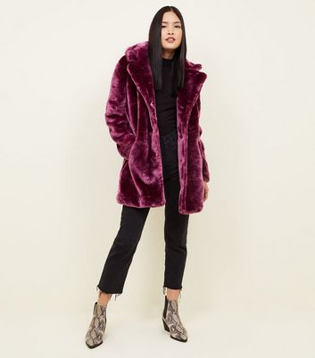 purple coat new look