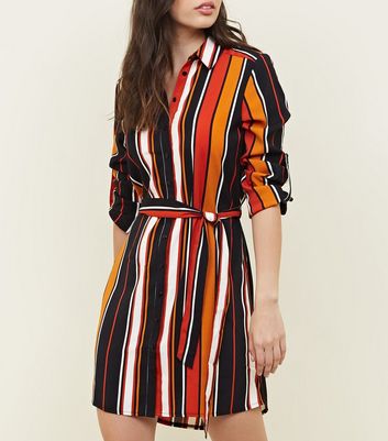 new look striped shirt dress