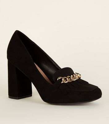 wide fit heeled loafers