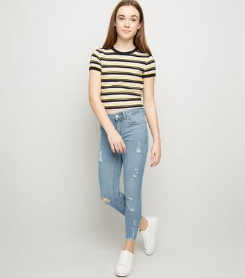 high waisted ripped jeans for girls