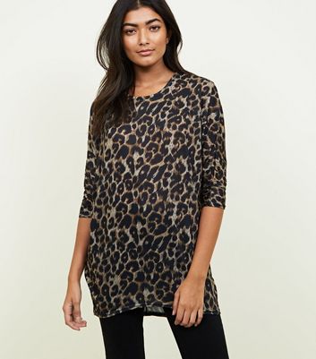 leopard print batwing top