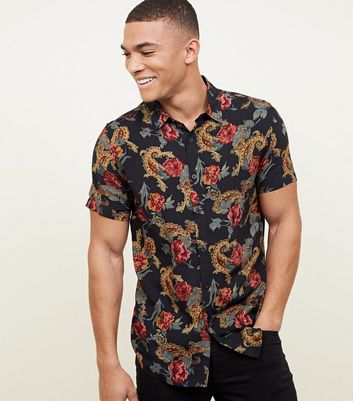 mens short sleeve shirts floral