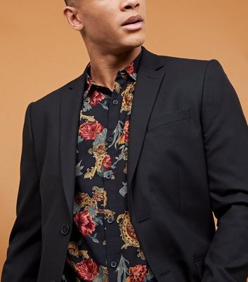 suit floral shirt