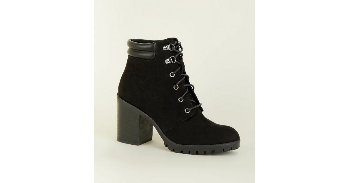 suedette lace up boots