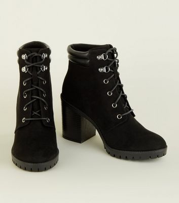 new look lace up flat boots
