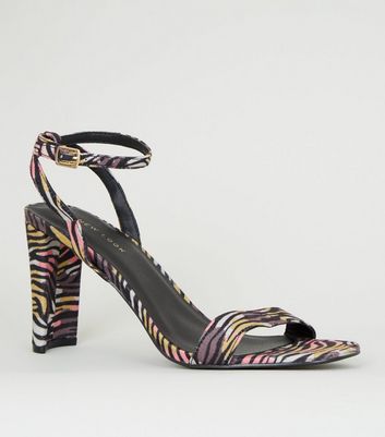 zebra block heels