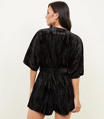 New look black velvet sales jumpsuit