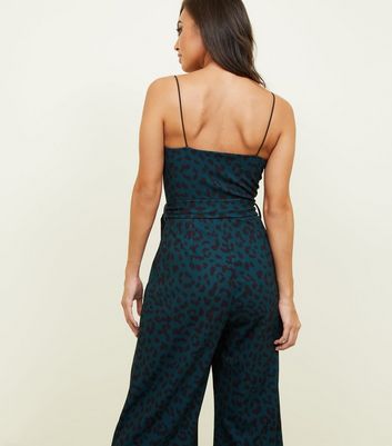 green leopard playsuit