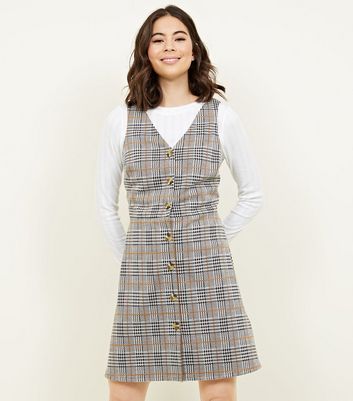 new look grey pinafore