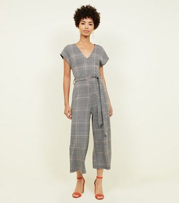 new look checked jumpsuit