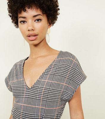 new look check jumpsuit