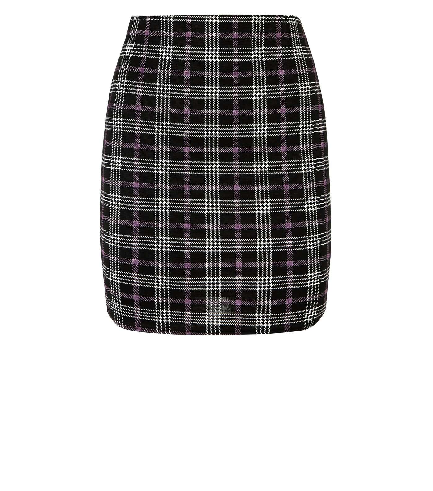 Black Check Print Mini Tube Skirt Image 4