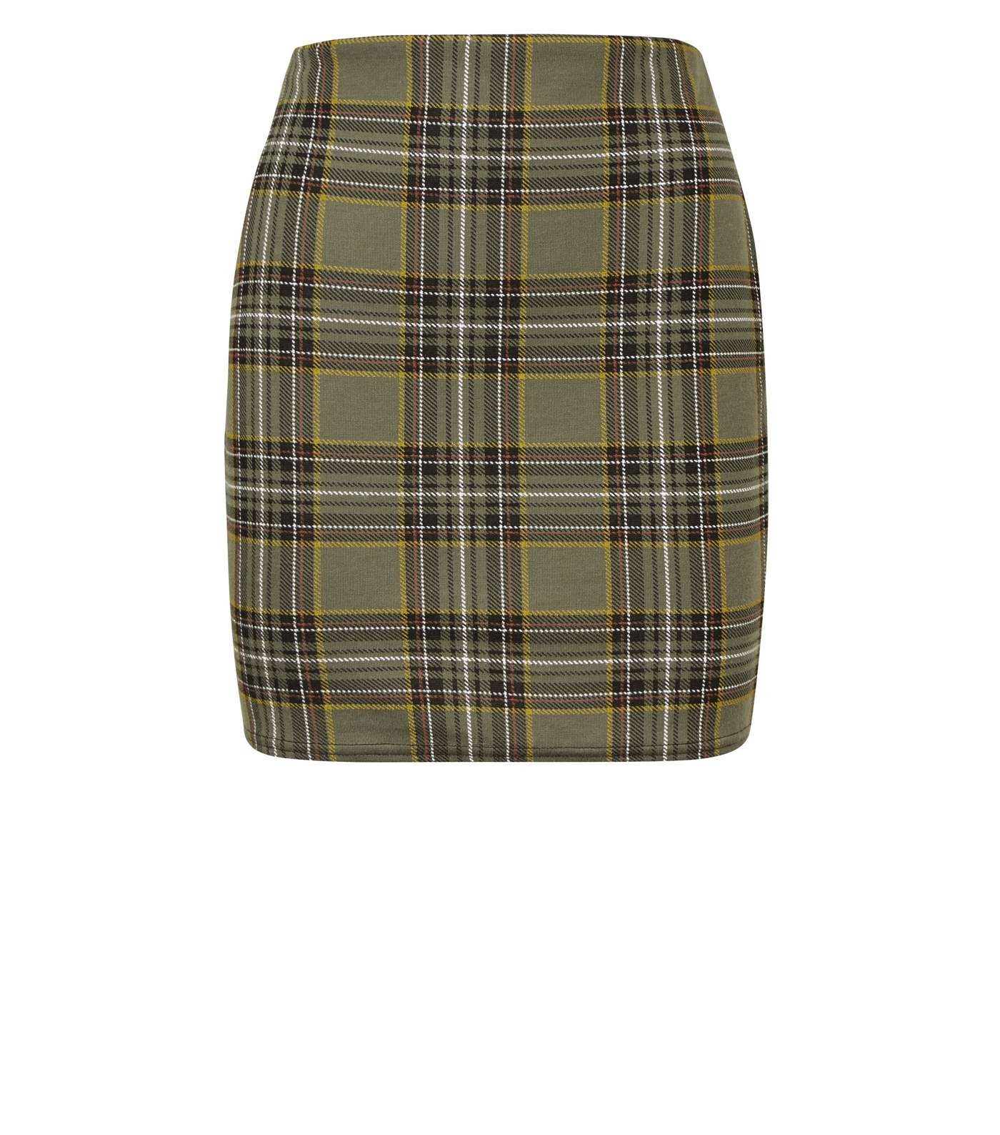 Khaki Check Tube Skirt  Image 4