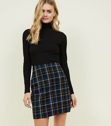 Black Check A-Line Mini Skirt | New Look