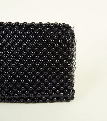 Black beaded clutch bag online