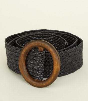 black woven belt womens
