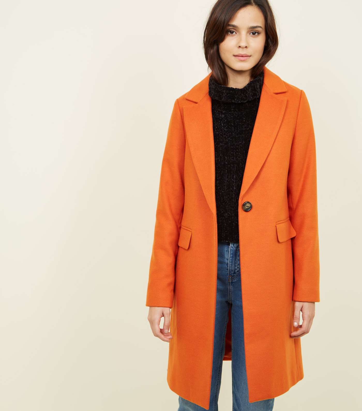 Bright Orange Neon Longline Coat 