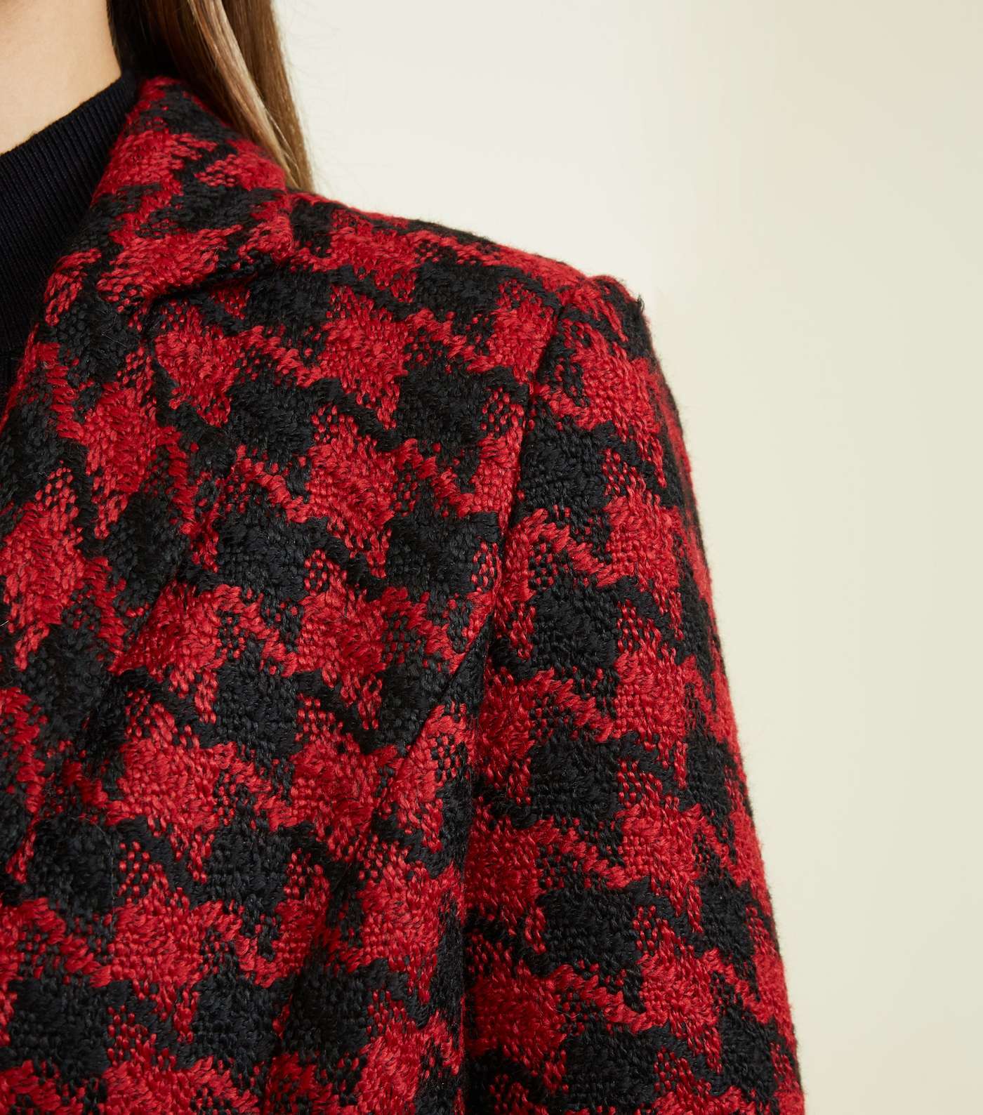 Red Houndstooth Check Jacket Image 5