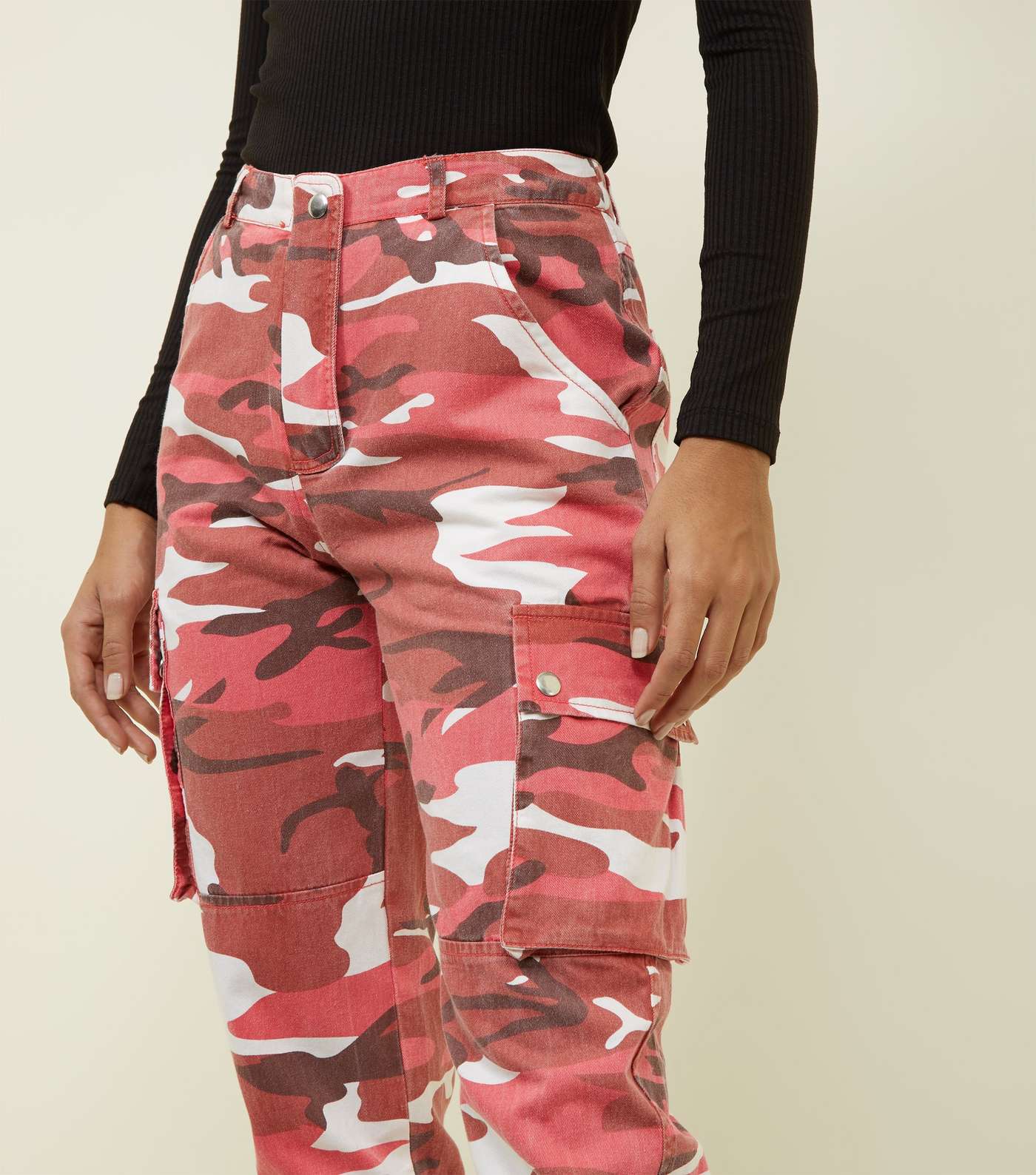 Red Camo Pocket Utility Jeans Image 5