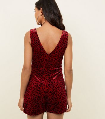 new look red leopard print jumpsuit