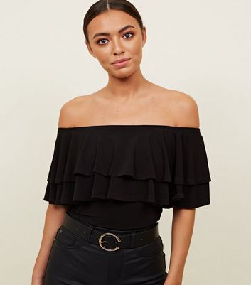 bardot frill bodysuit