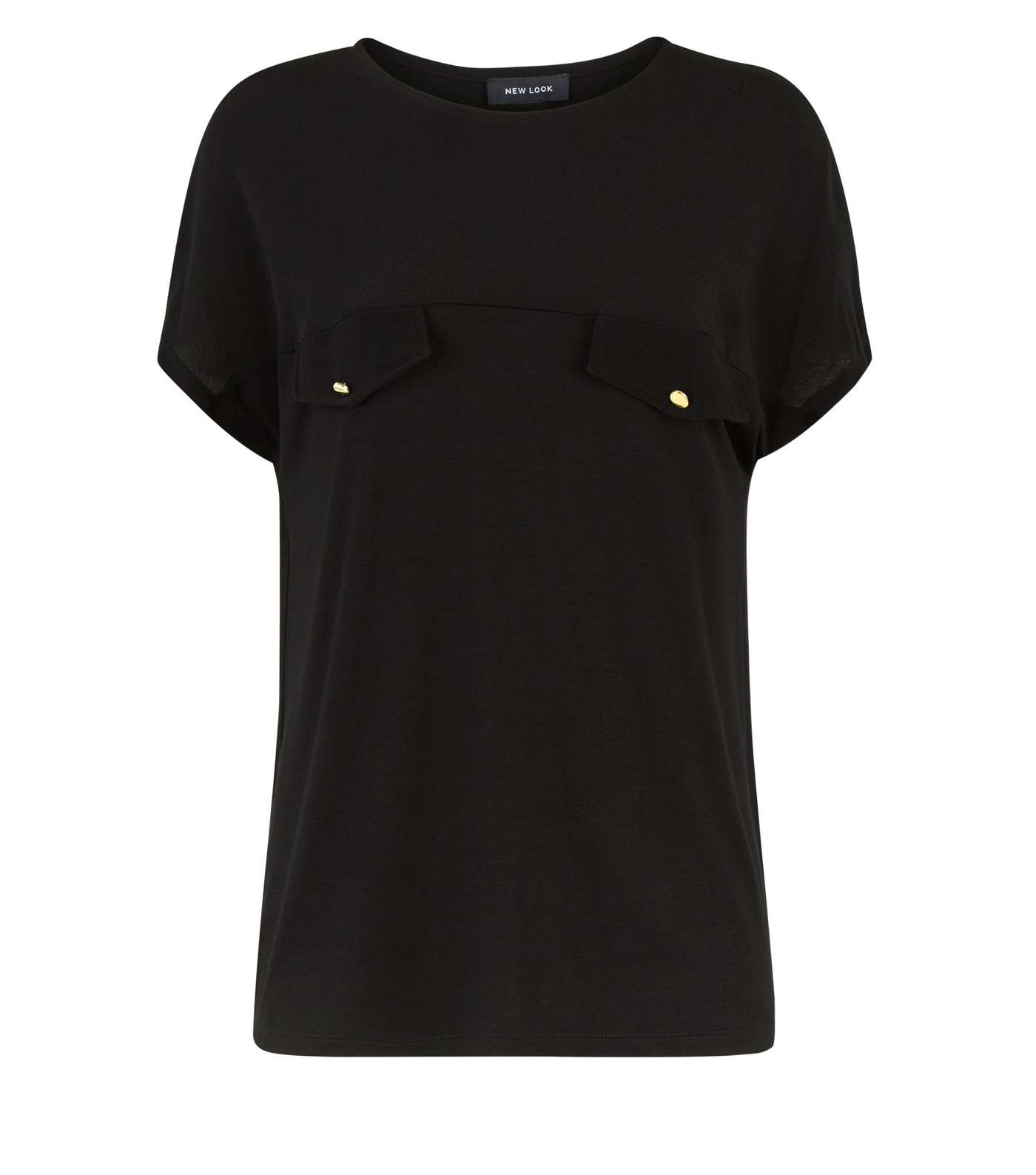 Black Crepe and Jersey Tab Front T-Shirt Image 4