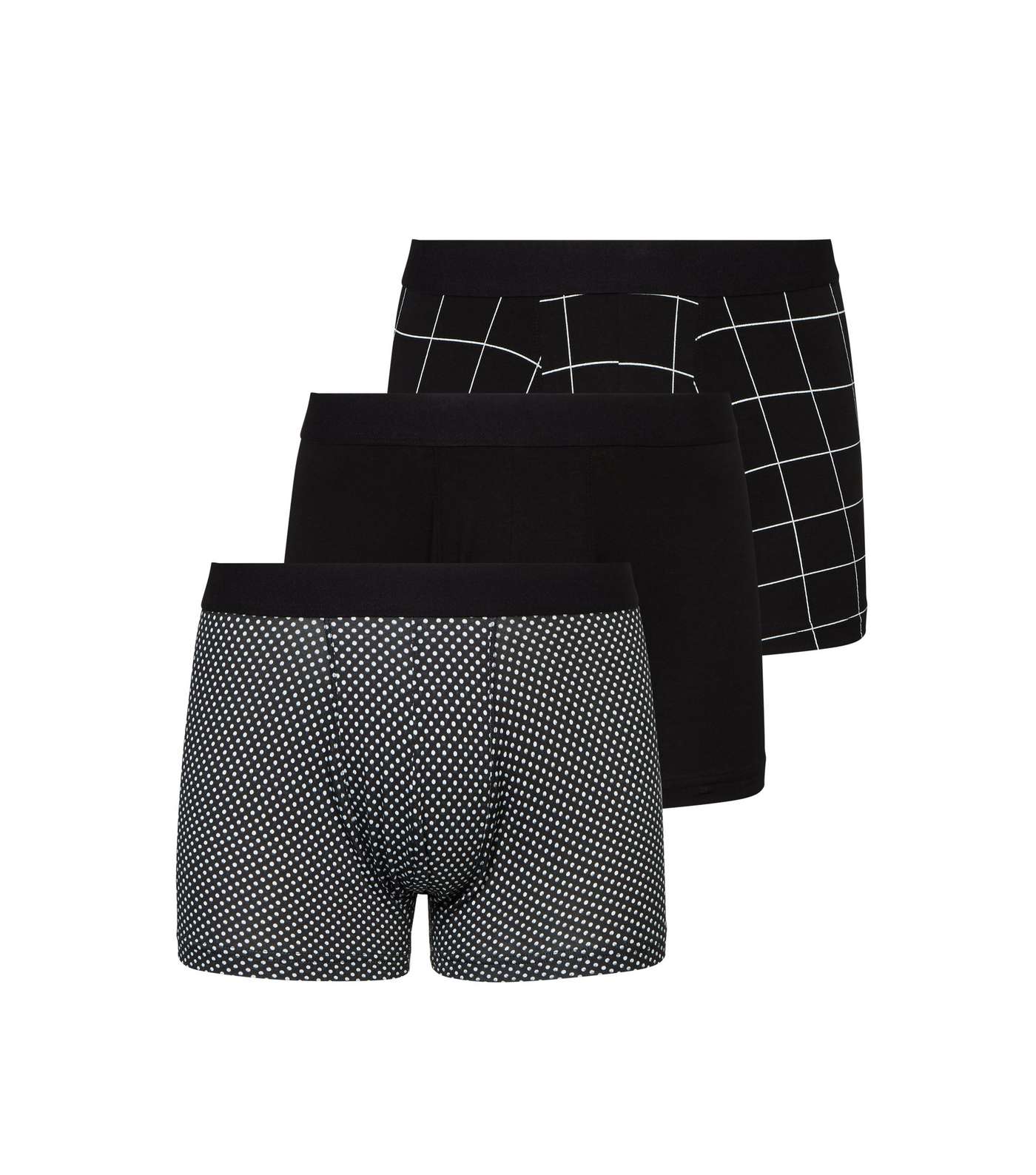 3 Pack Black Check and Spot Trunks  Image 2