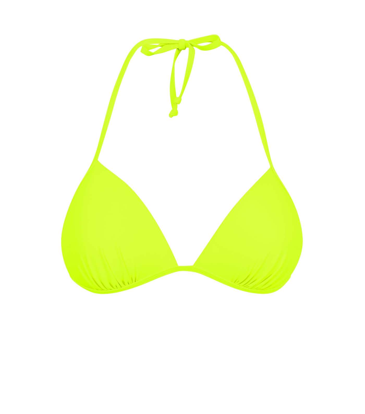 Yellow Neon Moulded Triangle Bikini Top Image 4