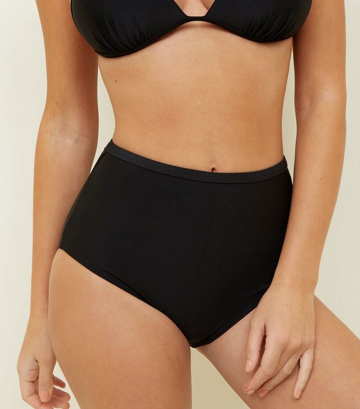 Black High Waist Bikini Bottoms New Look