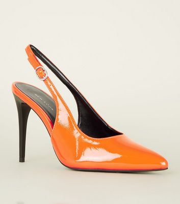 orange sling back shoes