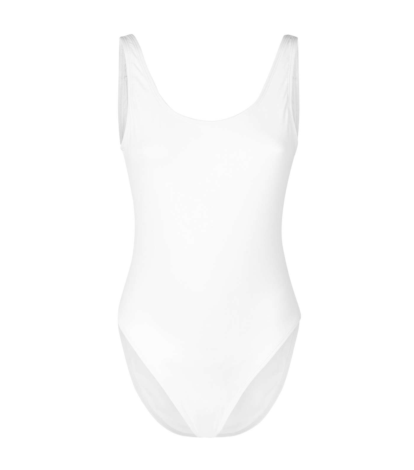 White Scoop Back Swimsuit  Image 4