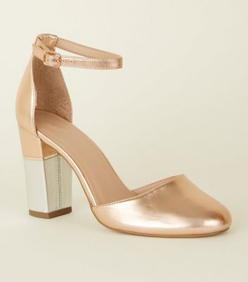 rose gold closed toe shoes