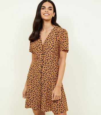 new look leopard print pinafore