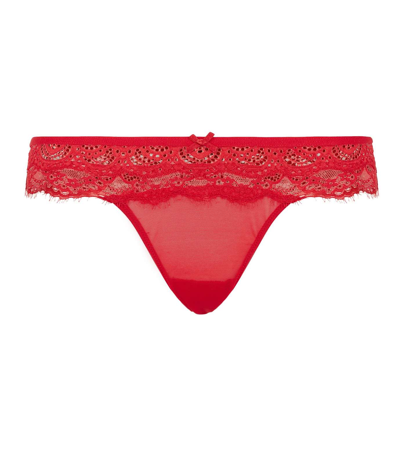 Dark Red Layered Lace Thong  Image 3