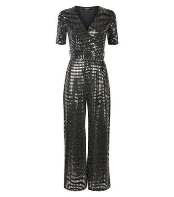 sequin wrap jumpsuit