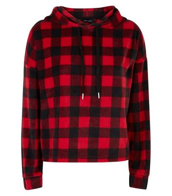 red check hoodie