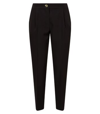 Black High Waist Tapered Trousers | New 