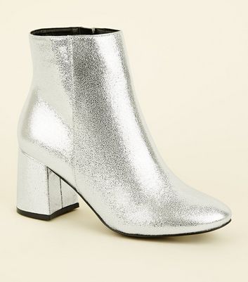 silver boots new look