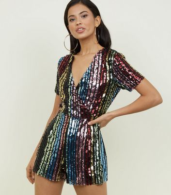 blue sequin playsuit