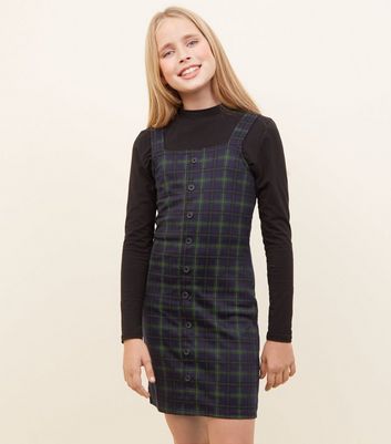 girls checked pinafore