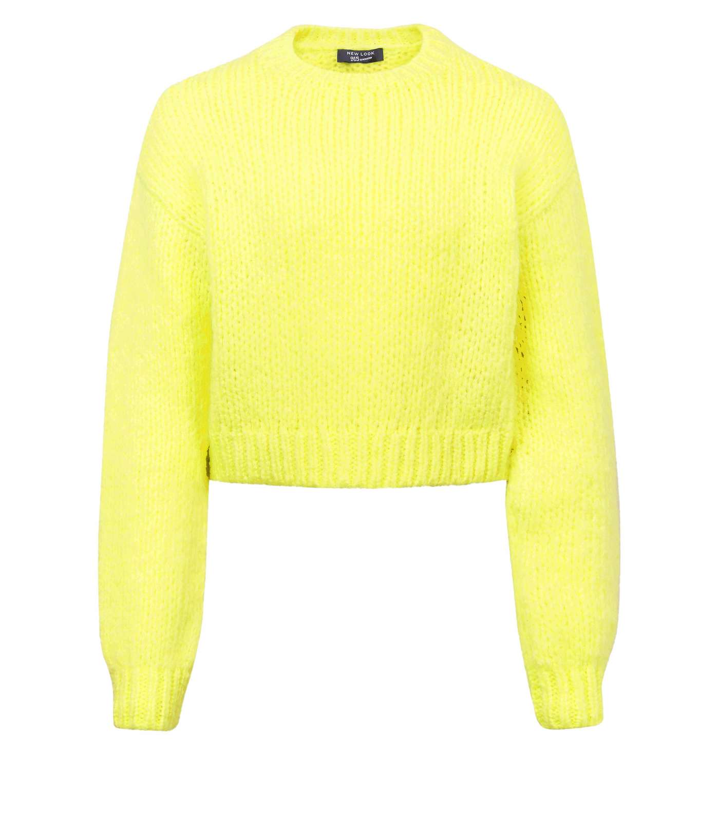 Girls Neon Yellow Chunky Knit Jumper Image 4
