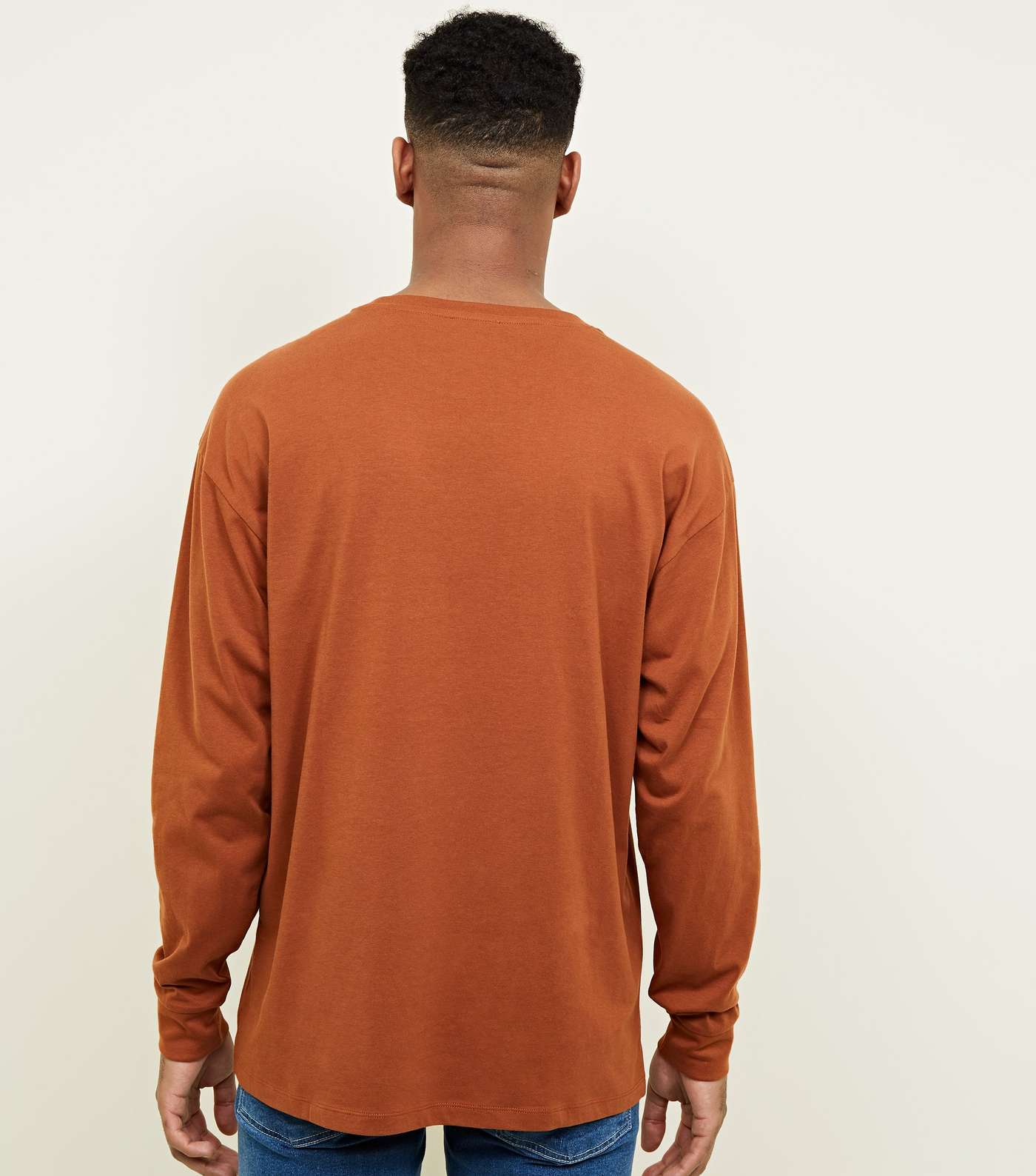 Rust Colour Block Long Sleeve T-Shirt  Image 3