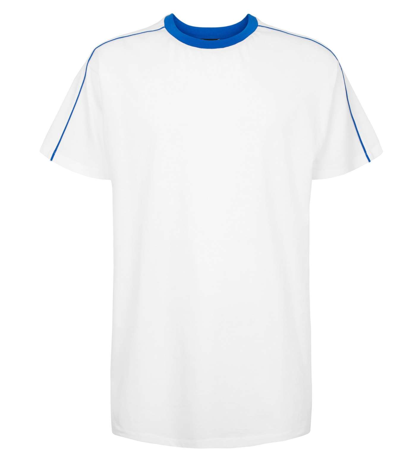 White Piped Panel Oversized T-Shirt  Image 4