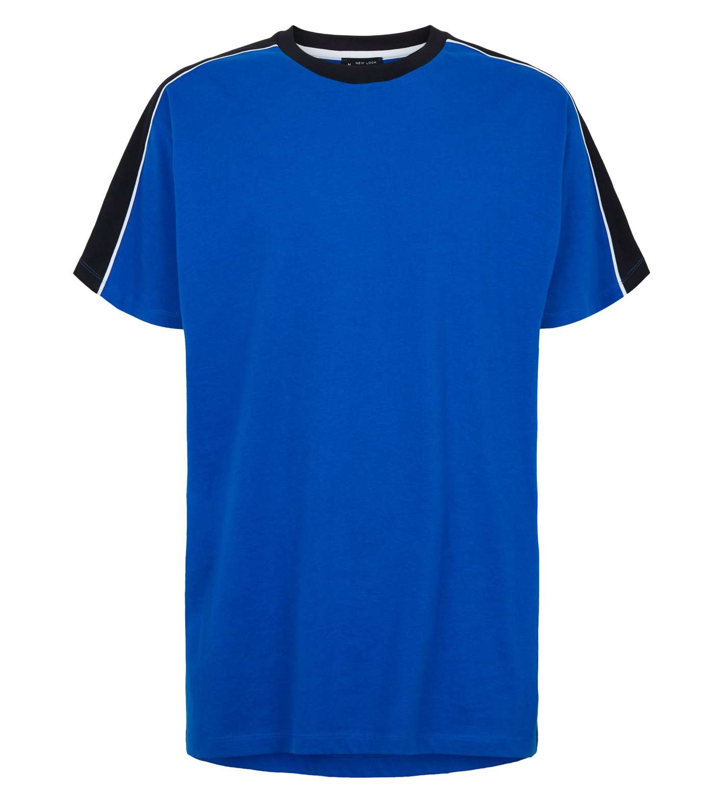 Bright Blue Piped Panel Oversized T-Shirt  Image 4