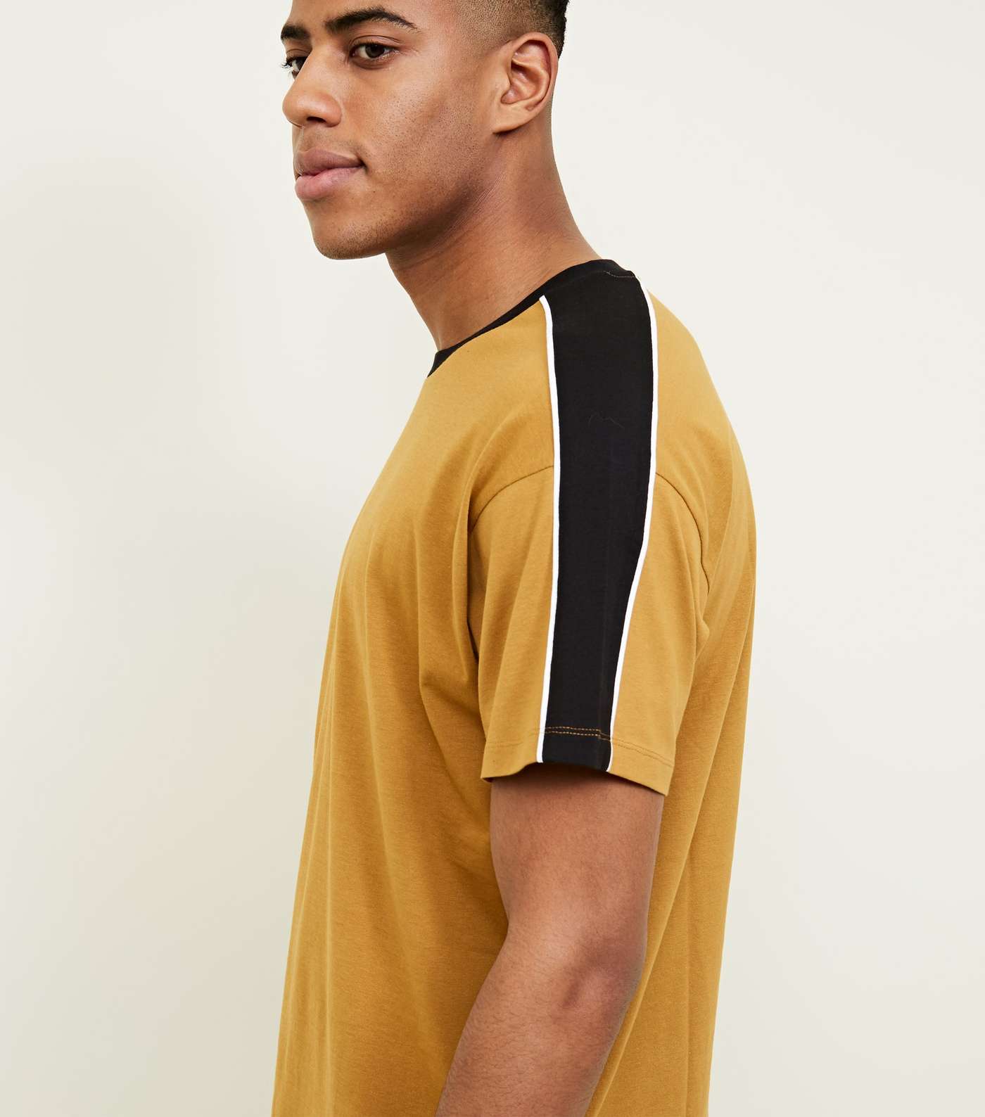 Mustard Piped Panel Oversized T-Shirt  Image 2