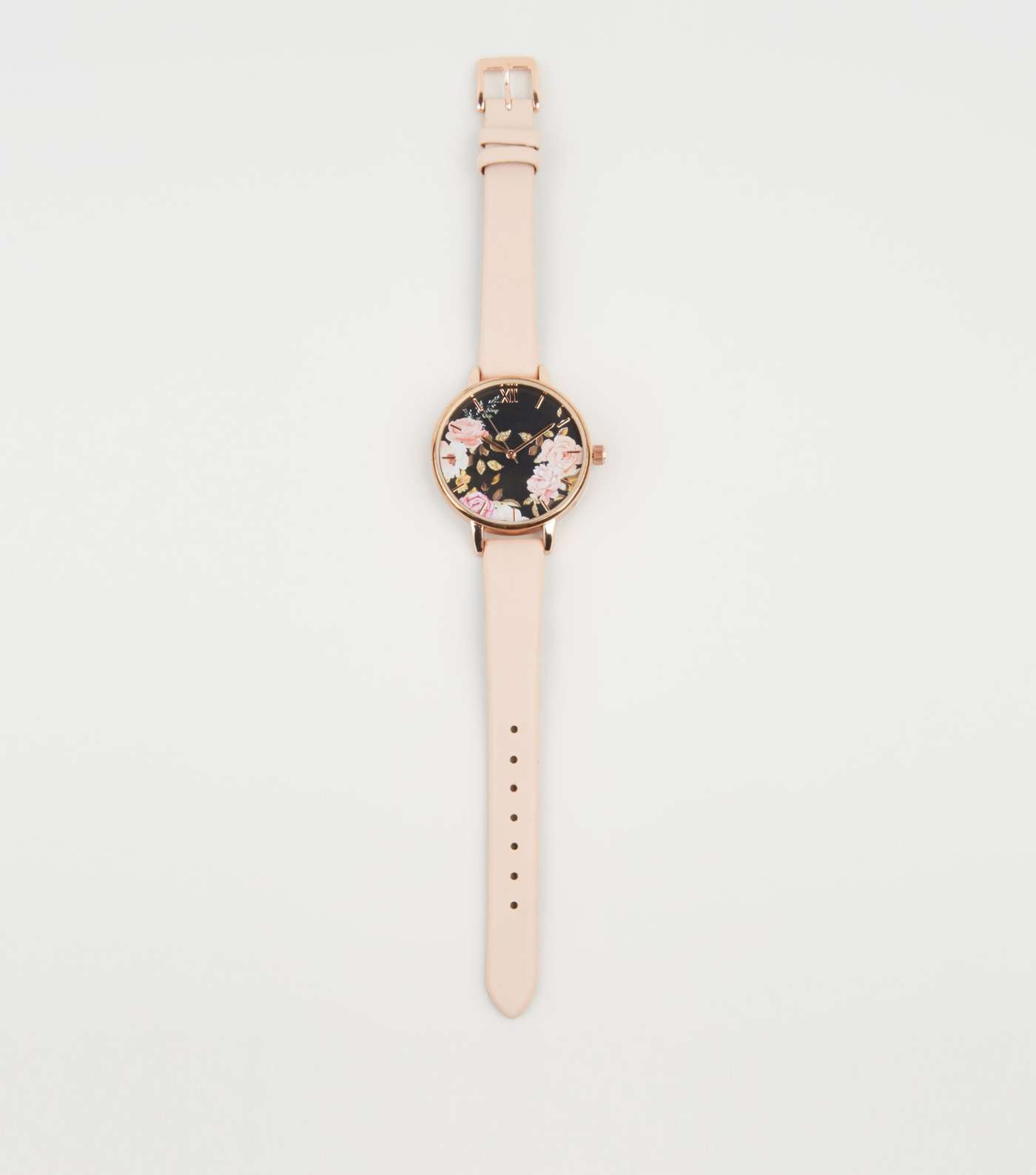 Pale Pink Floral Glitter Face Watch Image 3