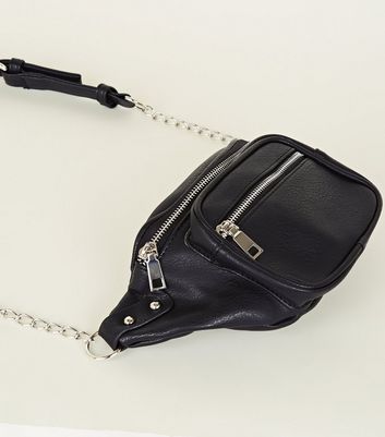 black chain bum bag