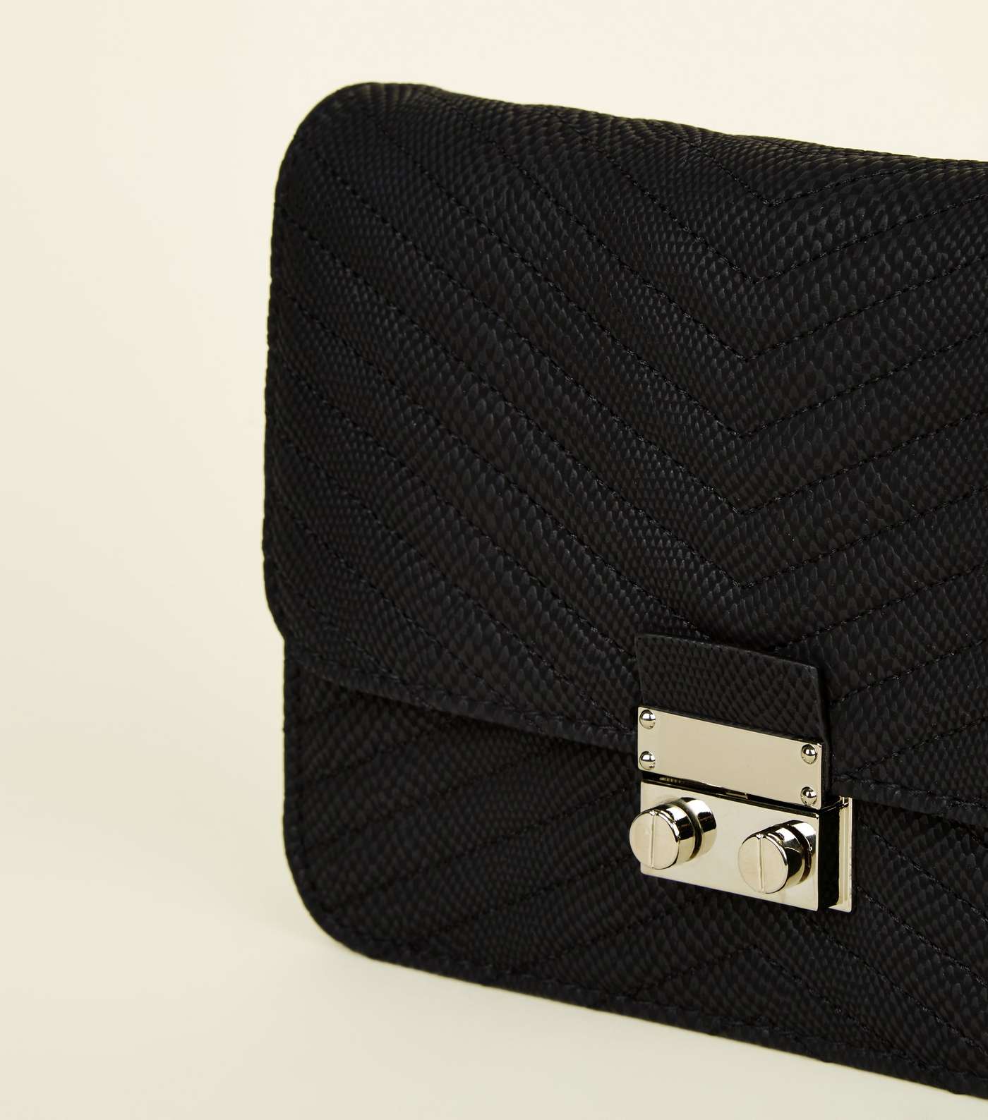 Black Quilted Chain Strap Shoulder Bag Image 3