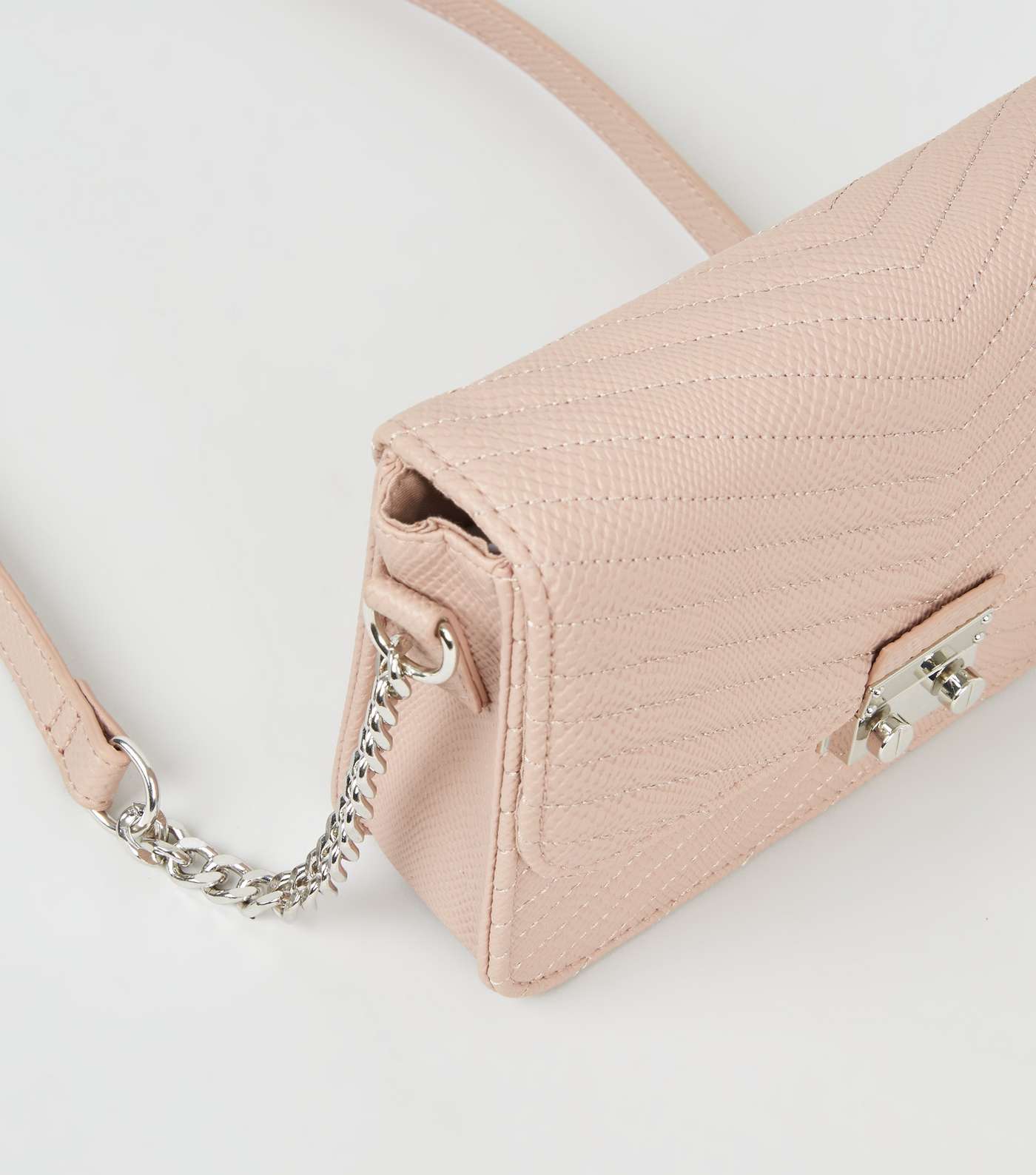 Nude Quilted Chain Strap Shoulder Bag Image 3