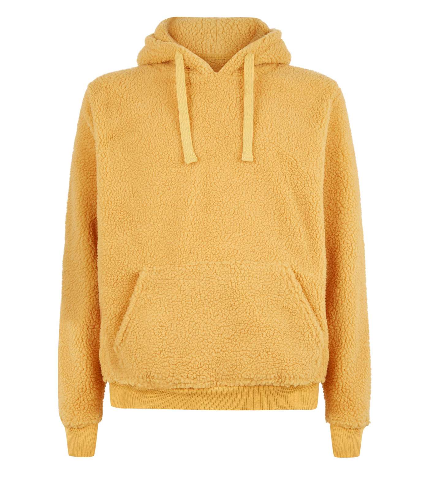 Yellow Borg Pocket Front Hoodie Image 4